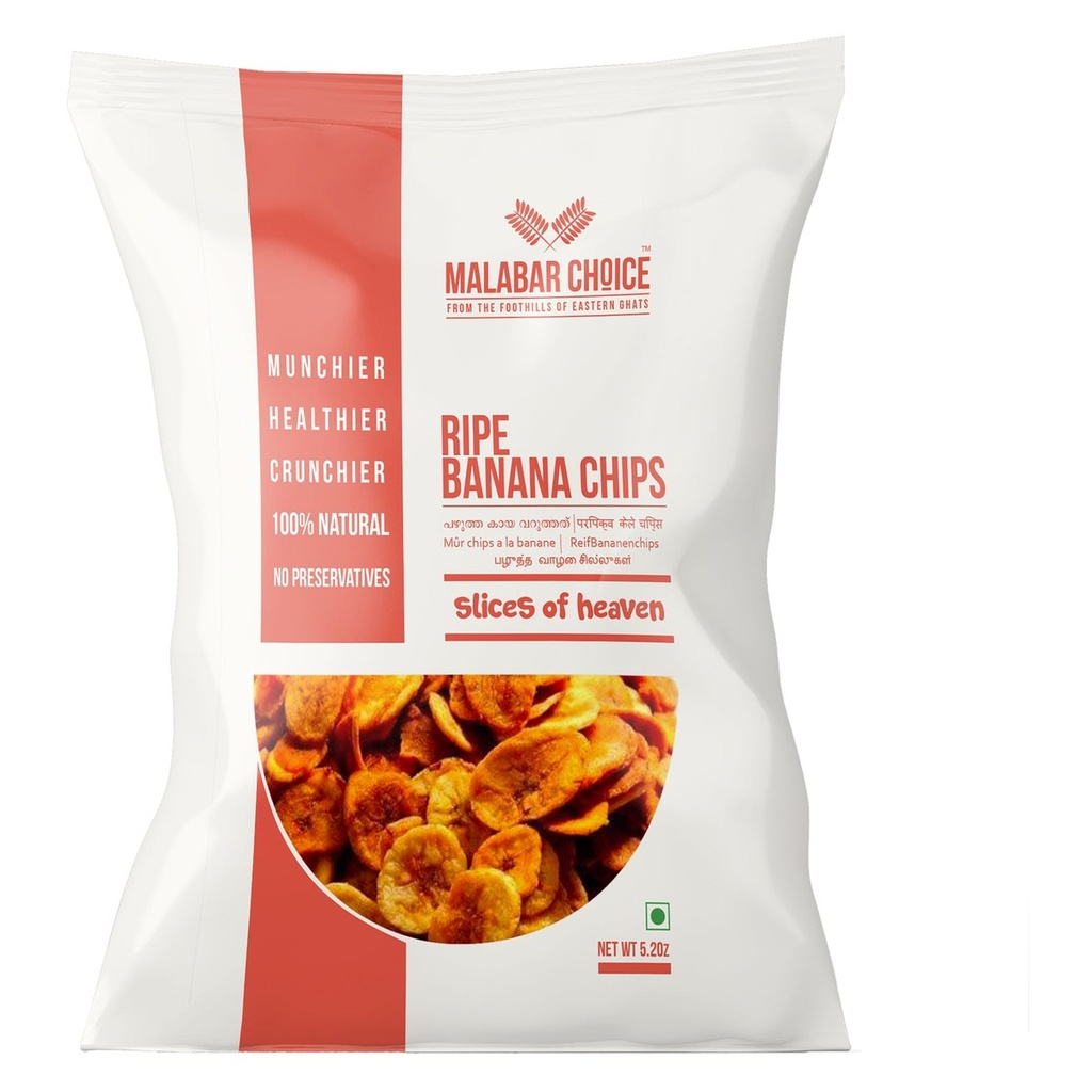 Ripe Banana Chips - Malabar Chips - 150g